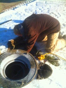 Cold winter work at Riverland